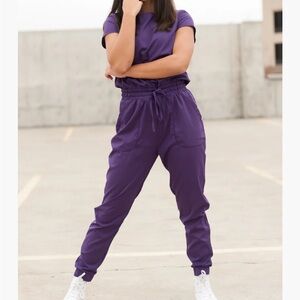 💟Purple Scrub jumpsuit